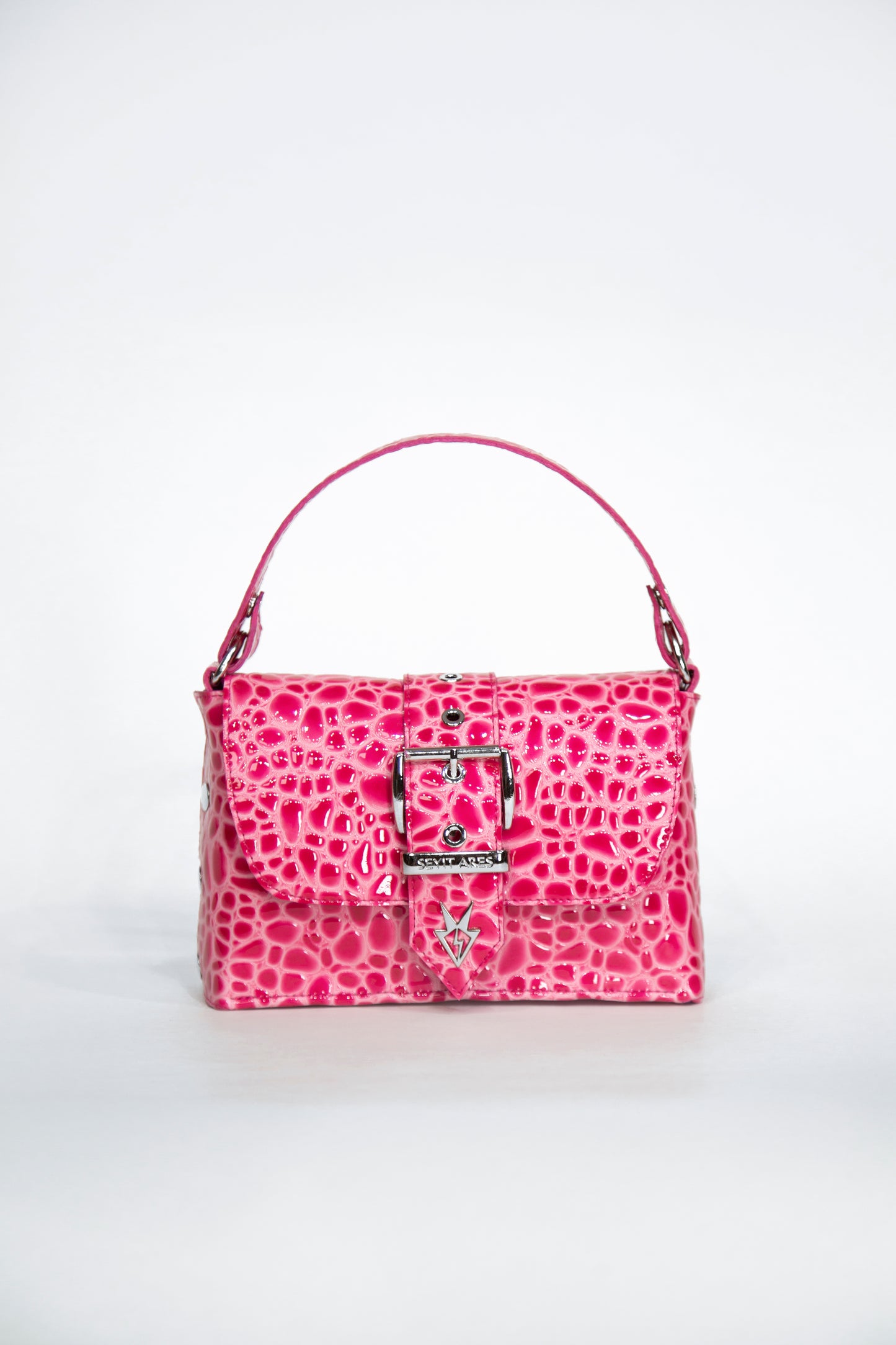 Ares crocodile L bag, pink