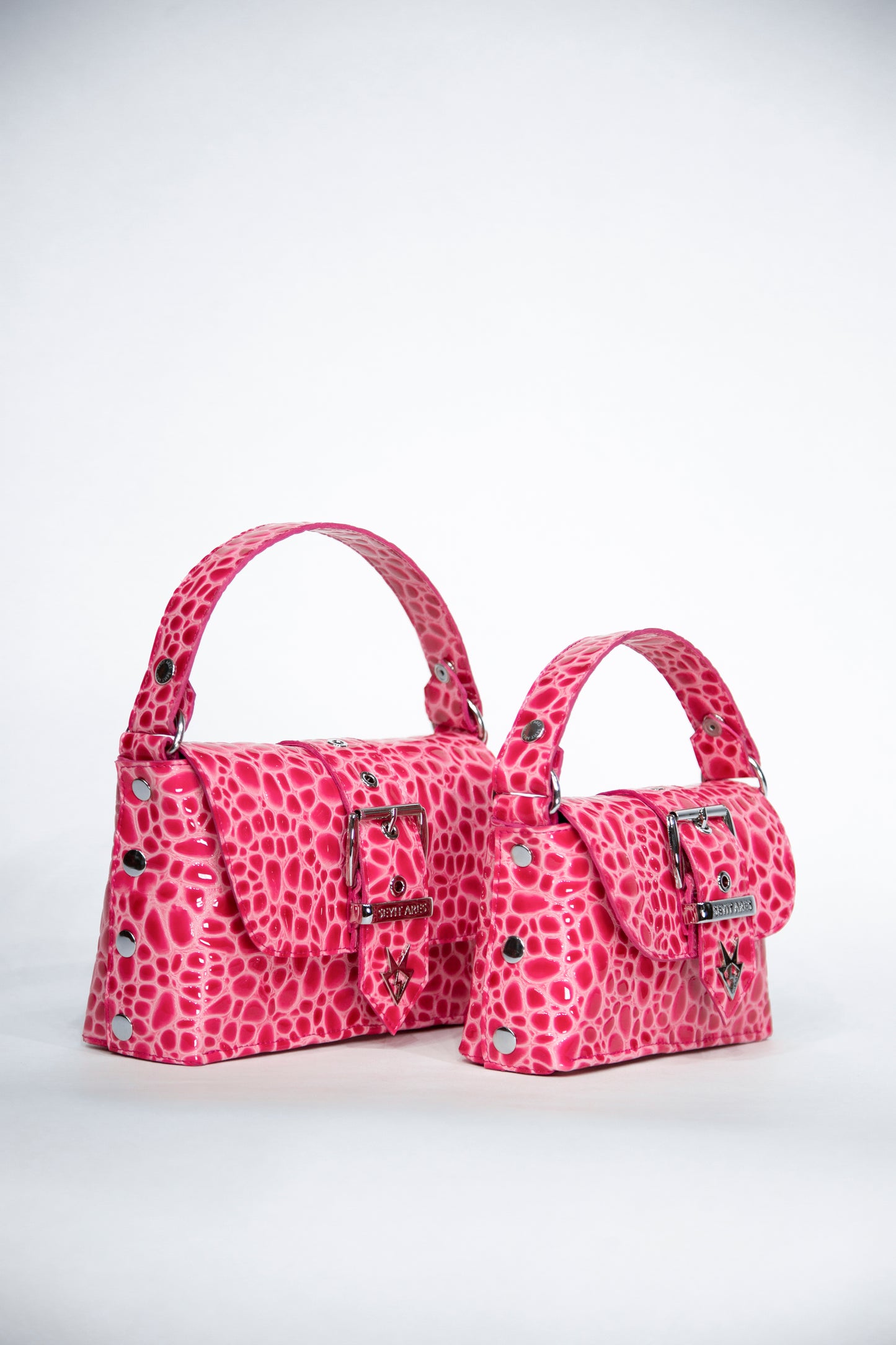 Ares crocodile L bag, pink