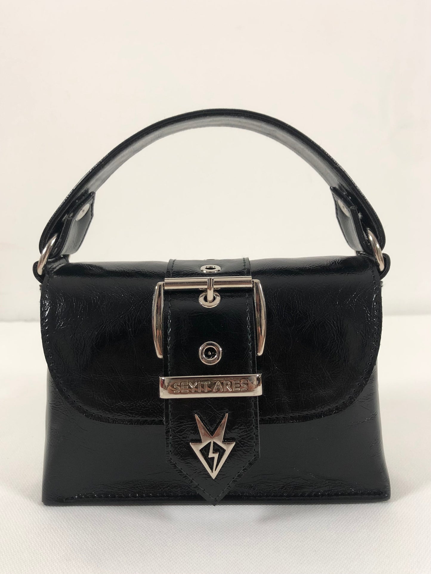 Ares metallic black mini bag